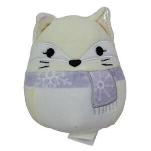 Nadine Arctic Fox Scarf 4" Squishmallows White Scarf Shiny Ears Stuffed Animal